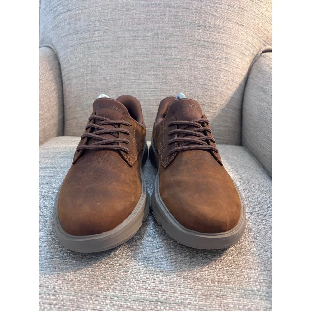 Skechers Hands Free Slip-ins Arch‎ Fit Brown Leather Shoes 205511 Mens 8